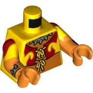 Torso, Dual Molded Arms, Jacket, Laces, Orange Belly Print, Yellow Sleeves Pattern, Orange Arms and Hands / Yellow