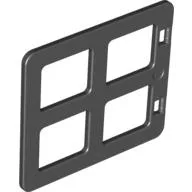 Duplo Door / Window with Four Equal Square Cornered Panes / Black