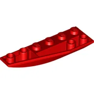 Brick Wedged, Curved Inverted 6 x 2 Left / Red