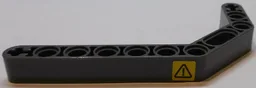 Technic, Liftarm, Modified Bent Thick 1 x 11.5 Double with Black Exclamation Mark on Yellow Background Pattern Model Left Side (Sticker) - Set 42055