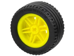 Wheel 30.4mm D. x 20mm with No Pin Holes and Reinforced Rim with Black Tire 43.2 x 22 ZR (56145 / 44309) / Vibrant Yellow