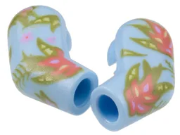 Arm, (Matching Left and Right) Pair with Floral Pattern / Bright Light Blue