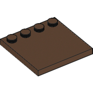 Lego Plate Special 4 x 4 with Studs on One Edge [Plain] / Brown