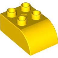 Duplo Brick 2 x 3 with Curved Top / Yellow