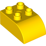 Lego Duplo Brick 2 x 3 with Curved Top / Yellow