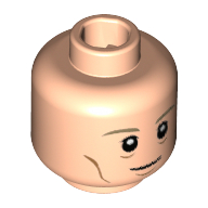 Lego Minifig Head Toni Kroos, Dark Tan Eyebrows, White Pupils, Eye Bags, Chin Dimple and Cheek Lines Print [Hollow Stud] / Light Nougat