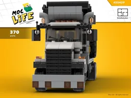 Transport truck with Case backhoe