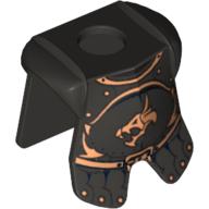 Lego Minifig Neckwear Armor Breastplate with Leg Protection, Kingdoms Dragon Head and Belt Print / Pearl Titanium