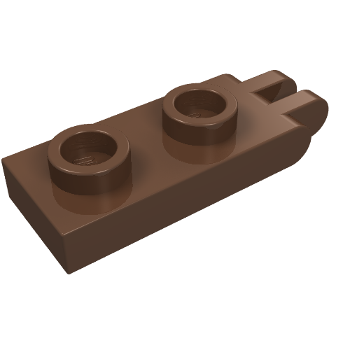 Lego Hinge Plate 1 x 2 with 2 Fingers and Hollow Studs / Brown
