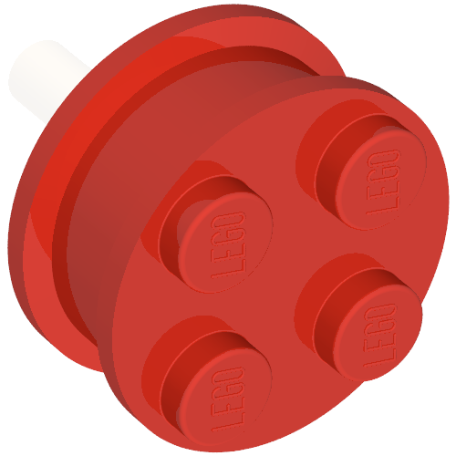 Lego Wheel Old with 4 Studs and Axle Cam for Motor / Red