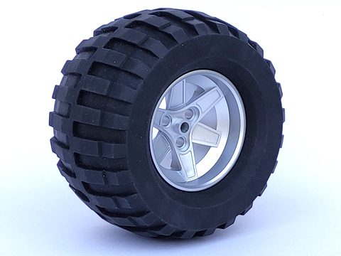 Lego Wheel 62mm D. x 46mm Technic Racing Large, with Black Tire Technic Power Puller (22969 / 32298)