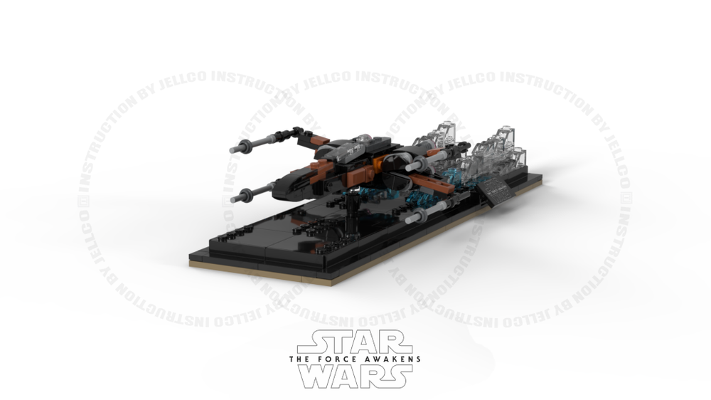 Lego Micro Diorama : Episode 7 T-70 Starfighter in TAKODANA scene