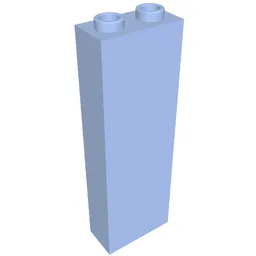 Brick 1 x 2 x 5 with Blocked Open Studs and Bottom Stud Holder with Asymmetric Ridges / Royal Blue
