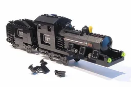 Large Train Engine with Tender Black (Motorizable, sets 4534, 4535)
