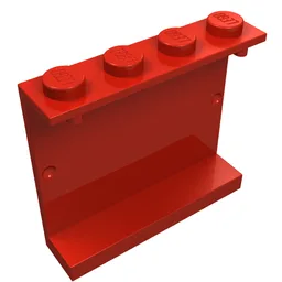 Panel 1 x 4 x 3 [Solid Studs] / Red