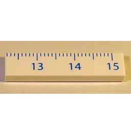 Tile 1 x 4 with Ruler CM 13 - 15 Pattern / White
