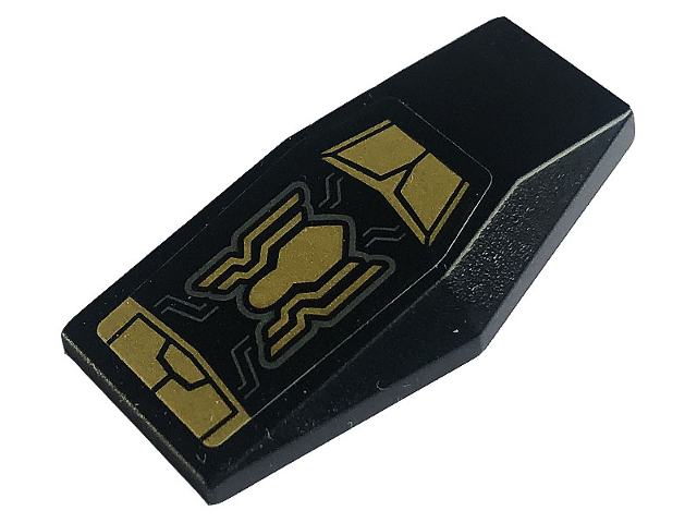 Lego Large Figure Armor Plate Small with Dark Bluish Gray Lines, Gold Spider and Armor Plates Pattern (Sticker) - Set 76195
