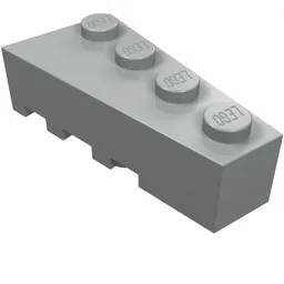 Brick Wedged, Angled 4 x 2 Right / Light Gray
