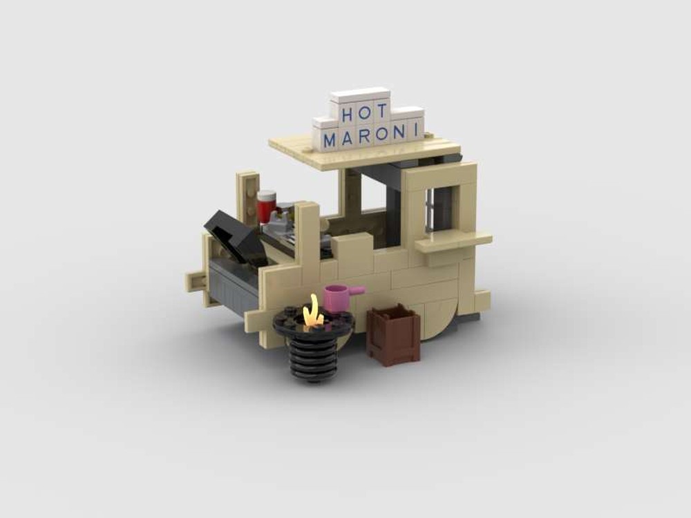 Lego Marktstand - Heisse Maroni / Market stall - hot chestnuts