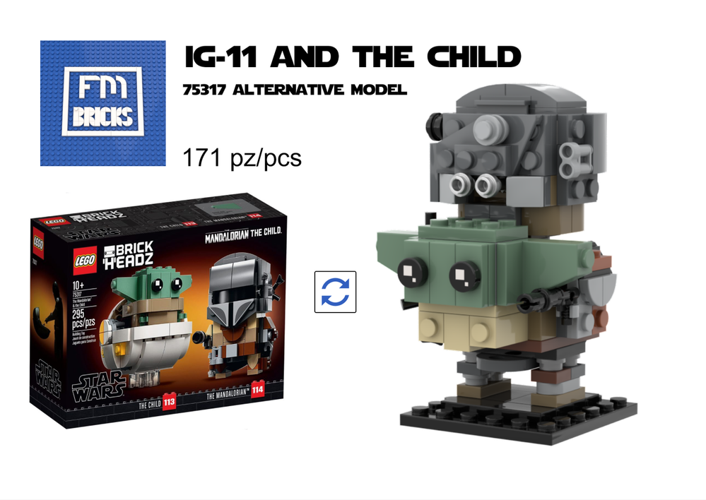 Lego IG-11 and The Child Brickheadz (75317 alternative model)