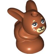 Lego Animal, Rabbit / Bunny, Baby Sitting with Black Eyes, Tan Nose Print