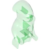 Lego Torso/Head Martian with Chest Hole, Marbled Glow In Dark Pattern / Trans-Green