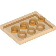 Plate Special 3 x 4 with 1 x 4 Center Studs [Plain] / Trans-Orange