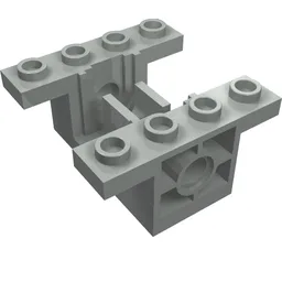 Gearbox 4 x 4 x 1 2/3 with 1 x 2 Cutouts, Pin Holes / Light Gray