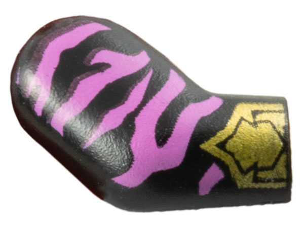 Lego Arm, Right with Dark Pink Animal Stripes and Gold Armor Cuff Pattern