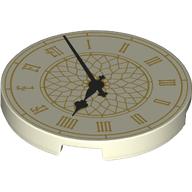 Lego Tile Round 3 x 3 with Clock print