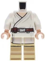 Body SMART Minifigure, Torso with White Hips and Tan Legs with SW Luke Skywalker Tunic and Belt Pattern / White Arms / Light Nougat Hands