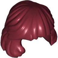 Hair Mid-Length Combed Behind Ear / Dark Red