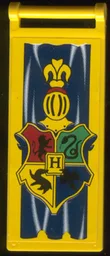 Flag 7 x 3 with Bar Handle with HP Hogwarts Crest Pattern (Sticker) - Set 4733