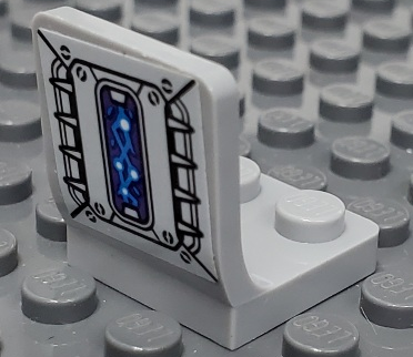 Lego Minifigure, Utensil Seat / Chair 2 x 2 with Screws, Spikes, and Dark Azure Electrical Energy Pattern (Sticker) - Set 70429