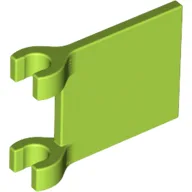 Flag 2 x 2 Square, Flat Clip Edge [Thick Clips] / Lime
