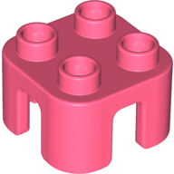 Lego Duplo Chair with no Back / Stool / Coral