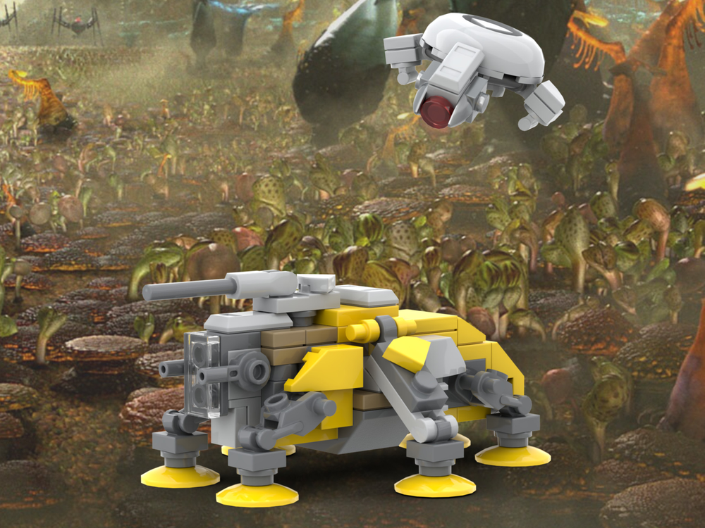 Lego 327th Star Corps Micro AT-TE and Droid Gunship - Alt Build - 75431