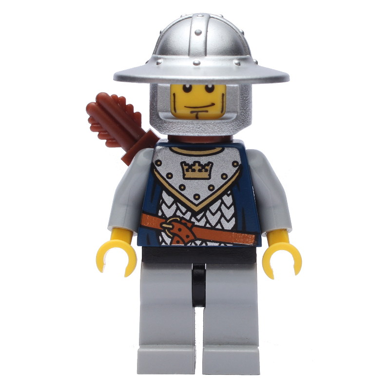 Lego Knight, Archer with Wide Brim Helmet, Quiver, Cheek Lines
