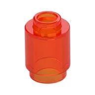 Brick Round 1 x 1 Open Stud / Trans-Neon Orange