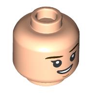 Lego Minifig Head Hermione Granger, Reddish Brown Eyebrows, Smile / Worried Print / Light Nougat