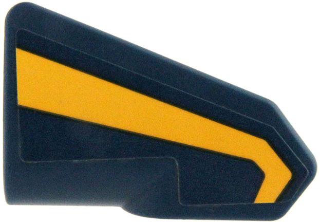 Lego Technic, Panel Fairing # 7 Very Small Smooth Short, Side A with Bright Light Orange Bent Stripe Pattern (Sticker) - Set 42147