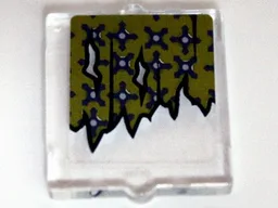 Glass for Window 1 x 2 x 2 Flat Front with Torn Curtains with Holes Left and Center Pattern (Sticker) - Set 10228