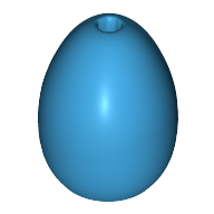 Lego Food Egg with 1.5mm Hole [Plain] / Dark Azure