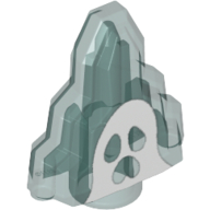 Lego Rock 1 x 2 Crystal Stepped with White Ghost Moonstone Print