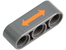 Technic, Liftarm Thick 1 x 3 with Orange Double Arrow Pattern (Sticker) - Set 8964