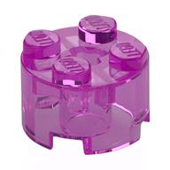 Lego Brick Round 2 x 2 with Axle Hole / Trans-Dark Pink