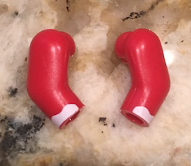 Lego Arm, (Matching Left and Right) Pair with White Curved Stripe Pattern