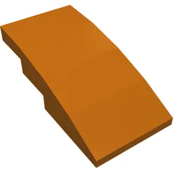 Brick Curved 4 x 2 No Studs / Dark Orange