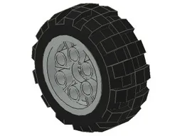 Wheel 20 x 30 Balloon Medium, with Black Tire 20 x 30 Balloon Medium (6582 / 6581) / Light Gray