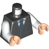 Lego Torso Jacket, White Shirt, Blue Tie Print, White Arms, Light Nougat Arms / Black